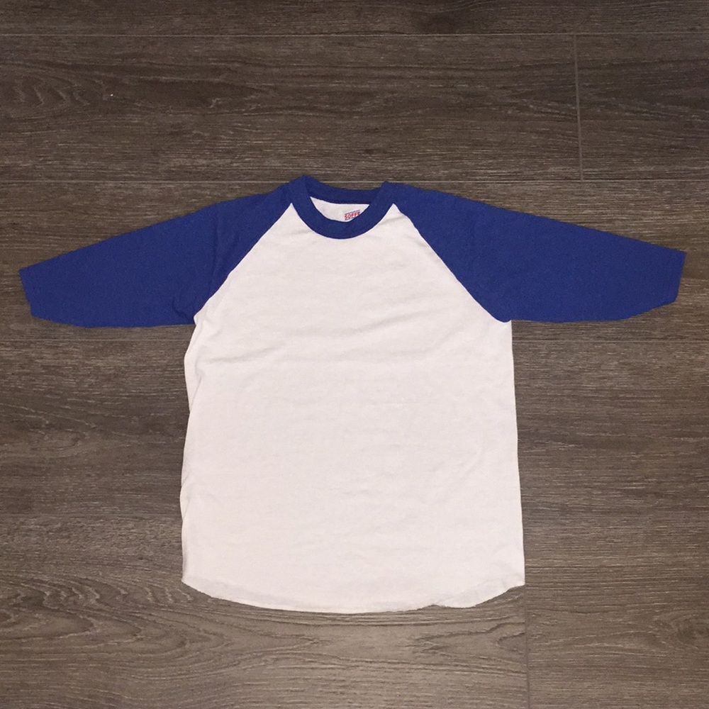 Blue and White Baseball Tee